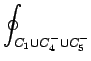$\displaystyle \oint_{{C_1\cup C_4^-\cup C_5^-}}^{}$