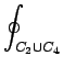 $\displaystyle \oint_{{C_2\cup C_4}}^{}$