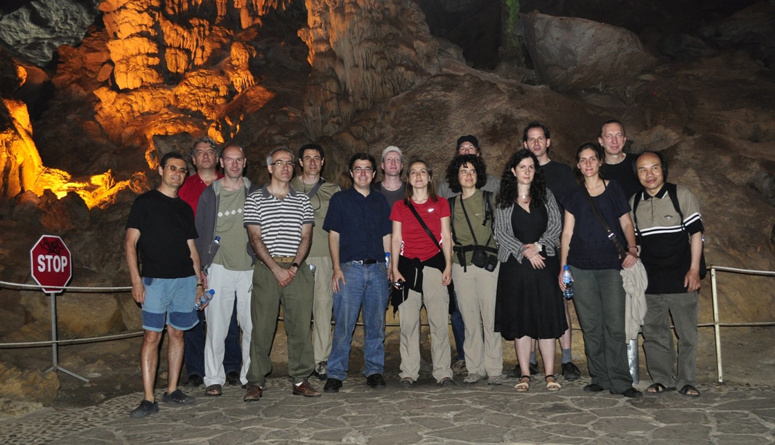 In a cave in Halong Bay...